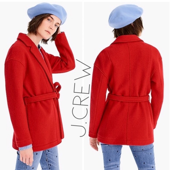 J. Crew red Italian boiled wool coat XXL 1X - Picture 1 of 10